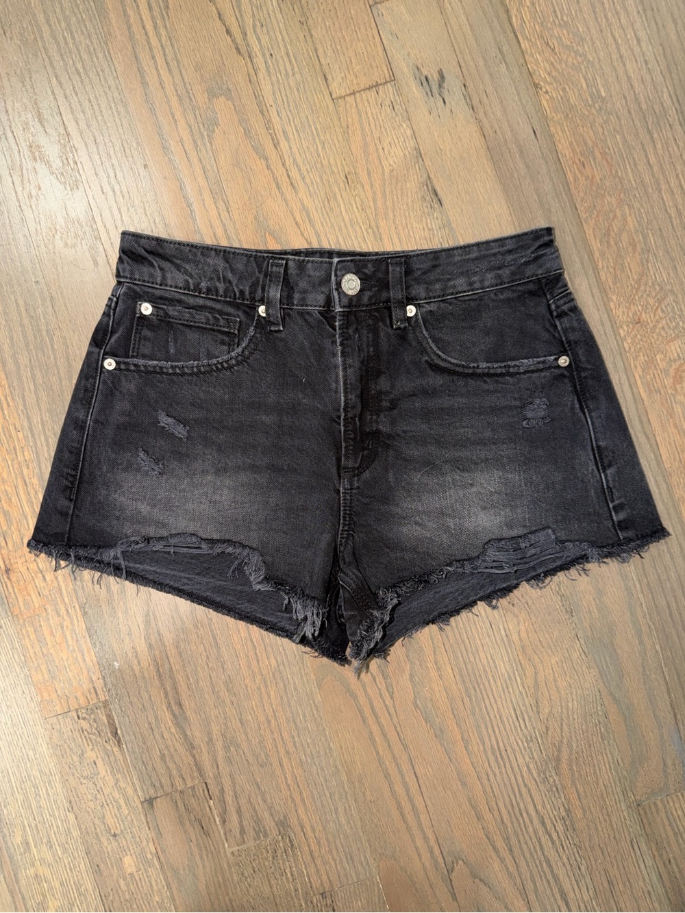 Garage Festival Black Distressed Denim Cutoff Shorts - Women